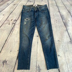 Paige Skyline Ankle Peg Raw Hem Skinny Jeans 24